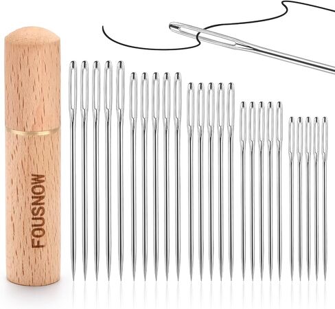 25 PCS Steel Sewing Needles Embroidery Large Eye Needles for Handsewing in Kuwait