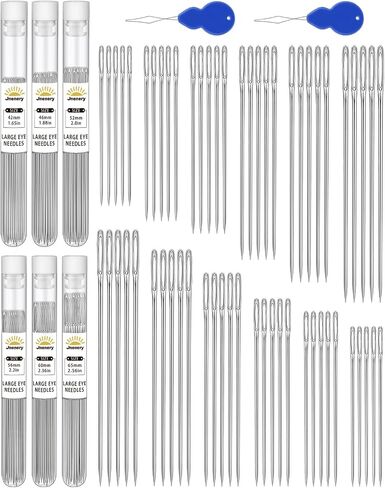 JNENERY 30 PCS Large Eye Sewing Needles, 5 Size Hand Sewing Needles in Kuwait