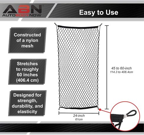 ABN Cargo Net with Nylon Hooks, 72 x 96 Inch for Trailers, Pickup Trucks, Rooftops, & More – Heavy-Duty, Multi-Purpose in Kuwait