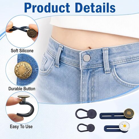 44-Pack Elastic Button Extenders for Jeans and Pants in Saudi Arabia