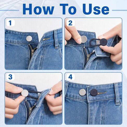 44-Pack Elastic Button Extenders for Jeans and Pants in Saudi Arabia