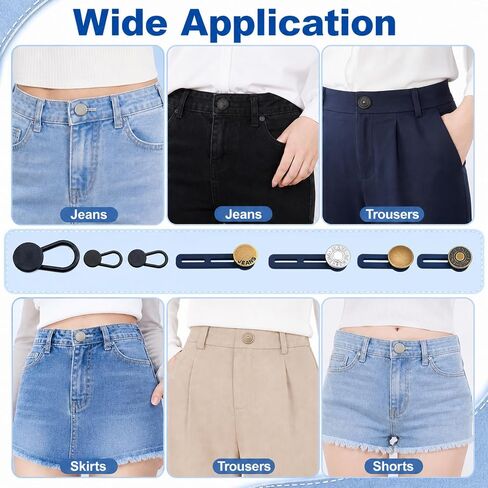 44-Pack Elastic Button Extenders for Jeans and Pants in Saudi Arabia