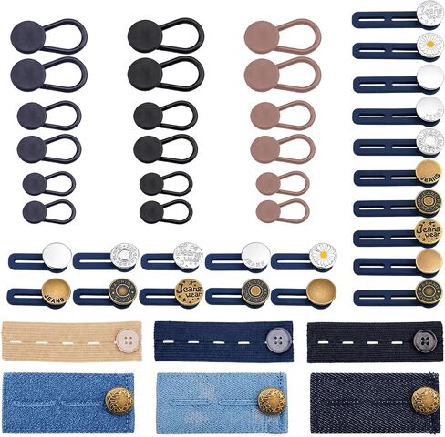 44-Pack Elastic Button Extenders for Jeans and Pants in Saudi Arabia