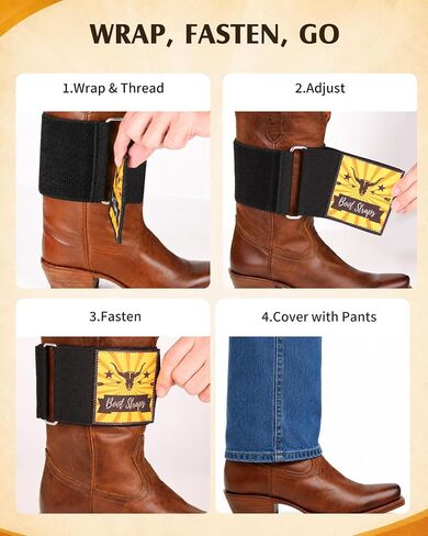 Cowboy Boot Straps, Adjustable Boot Shaft Cinch Strap for Smoother Jean Lines in Saudi Arabia