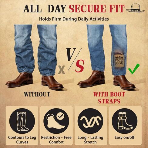 Boot Straps for Cowboy Boots, Hidden Elastic Boot Shaft Cinch Bands in Kuwait