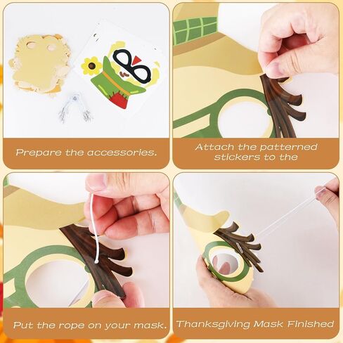 clothmile 24 Pack Thanksgiving Scarecrow Mask Craft Kits for Thanksgiving Paper Craft Scarecrow Mask with Stickers Fall Arts Craft Kit Fall Party Favors for Art Project in Kuwait