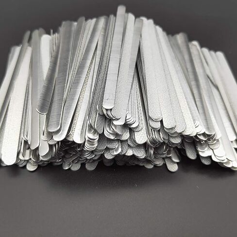 Airssory 100 Pcs Adhesive Metal Flat Aluminum Bar Strip Trimming One-Side Sticky Wire for Bridge Band Clip of Nose DIY Crafts Making Accessories - 3.3"-3.5" in Saudi Arabia