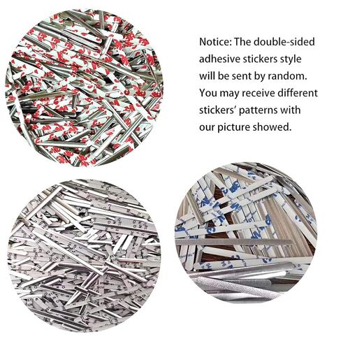 Airssory 100 Pcs Adhesive Metal Flat Aluminum Bar Strip Trimming One-Side Sticky Wire for Bridge Band Clip of Nose DIY Crafts Making Accessories - 3.3"-3.5" in Saudi Arabia