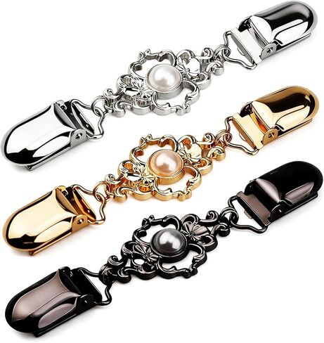3PCS Cinch Clip, Vintage Waist Cincher Clips, Retro Sweater Clips Dress Clips Back Cinch for Women's Different Clothing, Gold/Silver/Black in Kuwait