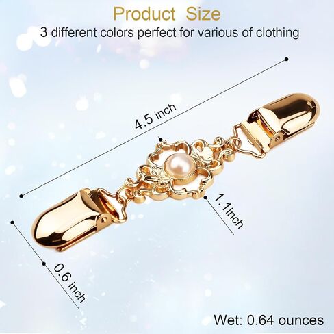 3PCS Cinch Clip, Vintage Waist Cincher Clips, Retro Sweater Clips Dress Clips Back Cinch for Women's Different Clothing, Gold/Silver/Black in Kuwait