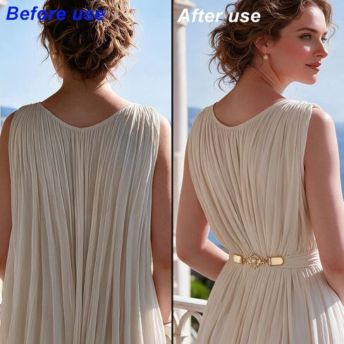 3PCS Cinch Clip, Vintage Waist Cincher Clips, Retro Sweater Clips Dress Clips Back Cinch for Women's Different Clothing, Gold/Silver/Black in Kuwait