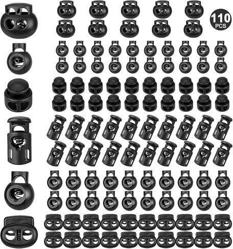 ZUSHALLMY 48pcs Upgraded Plastic Cord Lock, Cord Locks - Draw String Clip with Spring Toggle Stoppers Buttons for Drawstrings, Shoelaces, Paracord in Saudi Arabia