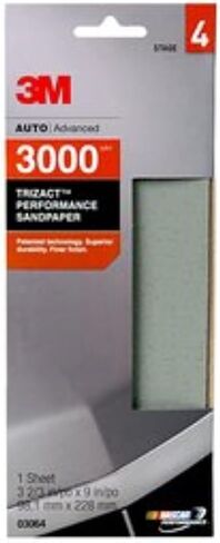 3M ورق صنفرة بيرفورمانس من تريزاكت، 03064، 3-2/3 انش × 9 انش، 3000 حبيبة in Kuwait