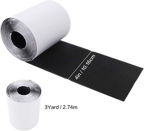 4in x 9ft Strong Sticky Hook and Loop Tape Black Heavy Duty Adhesive Strips in Kuwait