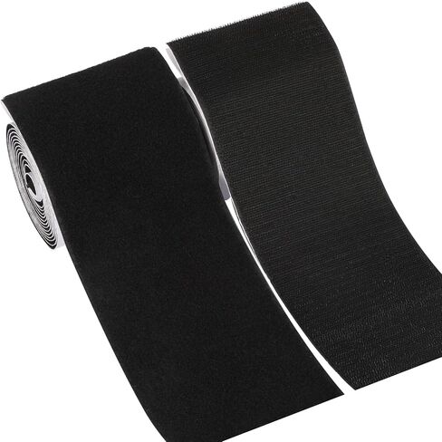4in x 9ft Strong Sticky Hook and Loop Tape Black Heavy Duty Adhesive Strips in Kuwait