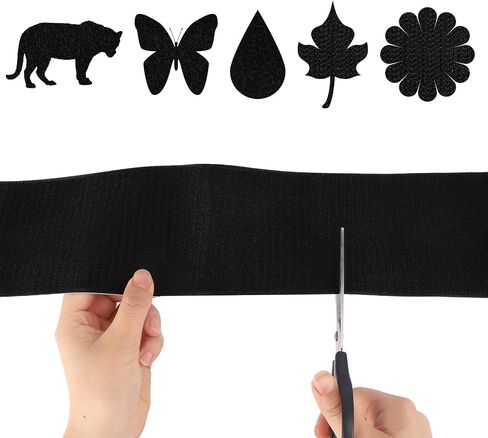 4in x 9ft Strong Sticky Hook and Loop Tape Black Heavy Duty Adhesive Strips in Kuwait