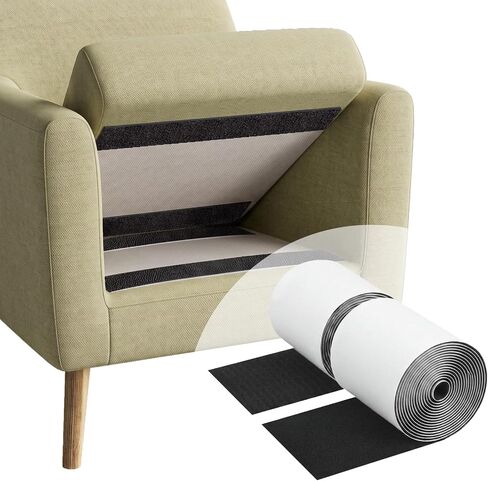 4in x 9ft Strong Sticky Hook and Loop Tape Black Heavy Duty Adhesive Strips in Kuwait