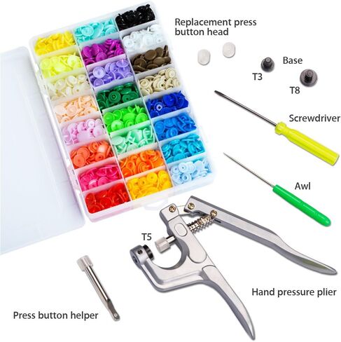 LYNDA Snaps and Snap Pliers Set, 360 Sets T5 Plastic Buttons for Sewing and Crafting in Kuwait