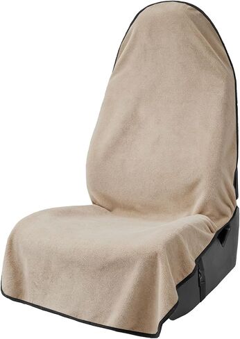 Leader Accessories 2pcs Beige Waterproof Towel Auto Car Seat Cover Protector Machine Washable - Fit Yoga Running Crossfit Athletes Beach Swimming Outdoor Sports in Kuwait