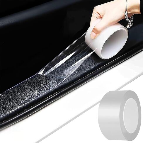 Car Door Invisible Anti-Collision Self Adhesive Seal Strip Seal Weather Strip Scratch Resistant Transparent Fit for Most Car, Protect the Car Body and Door (16.4Ft x 4In) in Kuwait