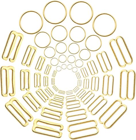 Lilaly 60 Pcs 8mm 10mm 12mm 15mm 20mm Bra Hooks for Straps 3 Styles Sewing Hooks Bra Rings and Sliders for Bra Straps(Black) in Kuwait