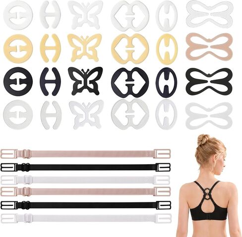 30 Pcs Bra Strap Clips, 6 Styles Bra Clips to Make Racerback in Saudi Arabia