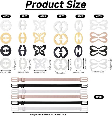 30 Pcs Bra Strap Clips, 6 Styles Bra Clips to Make Racerback in Saudi Arabia