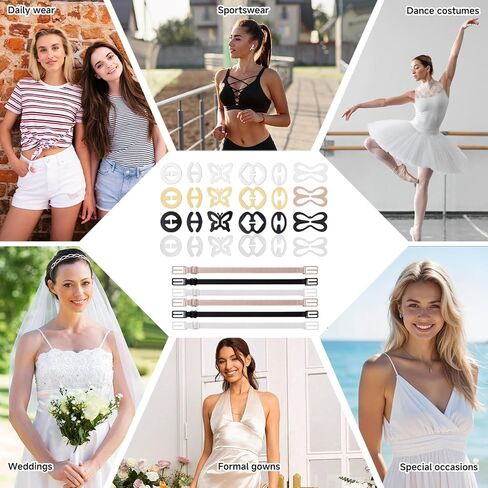 30 Pcs Bra Strap Clips, 6 Styles Bra Clips to Make Racerback in Saudi Arabia