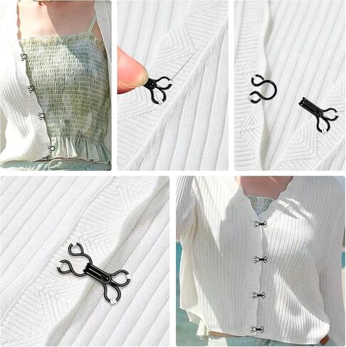 100 Pairs Hook and Eye Fasteners, 3 Sizes Hidden Metal Sewing Closures in Kuwait