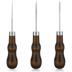 ZXIIXZ 3 Pack Leather Scratch Awls Tool, Wooden Handle Sewing Awl in Kuwait
