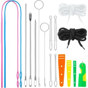 8 PCS Drawstring Threader Tool Set, Stainless Steel Sewing Loop Turner Hooks with Latch, Flexible Drawstring Threader, Easy Rope Threader Clips for Jackets Coats Pants Hoodies Sweaters in Kuwait