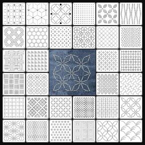 32 Piece Sashiko Stencil Kit 5.1 x 5.1 Inch PET Templates in Saudi Arabia