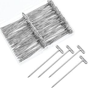 150 Pack 2 Inch T Pins, Stainless Steel T Pins for Wigs, Sewing, Fabric, Blocking, Cubicle Walls, Crafts, Straight Pins for All-Around Use with Box in Saudi Arabia