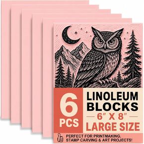 Rubber Linoleum Blocks for Printmaking: 10Pcs 4" x 6" Stamp Carving Kit in Saudi Arabia