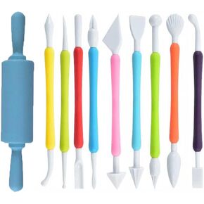 Langqun 10 Pcs Air Dry Clay Tools for Kids and Adults,Polymer Clay Tools,Pottery Tools Kit,Sculpting and Modeling in Kuwait