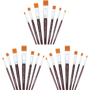 Transon Flat Paint Brush Set 3pcs for Acrylic Watercolor Gouache Oil and Body Painting in Saudi Arabia