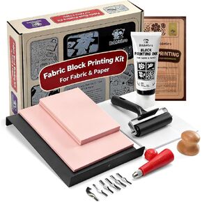 Bobblebro Linocut Kit for Printmaking, Fabric Block Printing Kit with Ink in Saudi Arabia