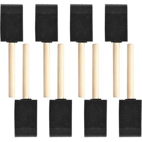 8 Pack Foam Paint Brushes, 1.6 Inch Width, Black, Wooden Handle in Kuwait