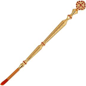 8.07 Inch Orthodox Anointing Oil Brush, Gold Zinc Alloy Red Rhinestone Cross Embossed Holy Incense Brush for Eastern Orthodox Home Altar Church Prayer Ritual Supplies in Saudi Arabia