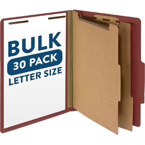 10 Red Classification Folders - 2 Divider - 2 Inch Tyvek Expansions - Durable 2 Prongs Designed to Organize Standard Medical Files, Law Client Files, Office Reports - Letter Size, Red, 10 Pack in Saudi Arabia