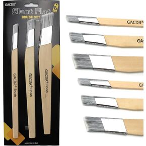 GACDR Slant Lining Fitch Trim Paint Brushes, Pack of 6, 0.5", 0.75", 1" in Kuwait