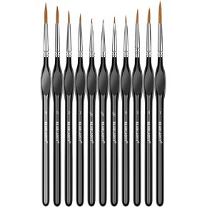 11 Pcs Detail Paint Brushes with Triangular Handles for Acrylic, Model, Art in Kuwait