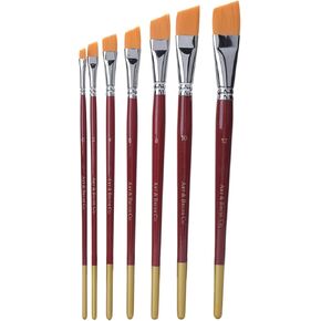 Nylon Hair Painting Brush Oblique Flat Tipped Artist Paint Brushes in Kuwait