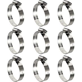 25 Pack Stainless Steel Hose Clamps, 3/4 inch to 1-1/8 inch Worm Gear Metal Hose Clamps for Pipe, Dryer Repair, Tubing and Fuel Line in Saudi Arabia