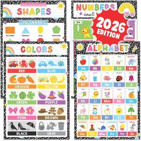 BEAWART ABC Alphabet Poster, 4 Pack 16x24 Colorful Educational Chart in Kuwait