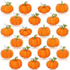 Funtery 60 Pcs Pumpkin Cutouts Fall Classroom Bulletin Board, 3.94 Inches in Kuwait