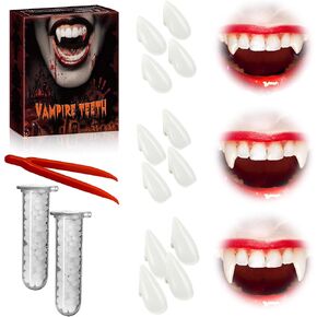6 Pairs Vampire Teeth Fangs for Kids Adult Halloween Cosplay 3 Sizes in Kuwait