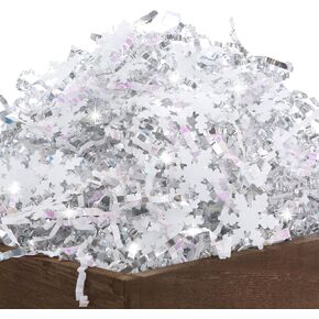 PAPER FAIR 5oz Halloween Crinkle Cut Paper, Metallic Black Orange Purple Shredded Paper Raffia Filler w/Ghost Confetti, Trick or Treat Candy Gift Wrapping Basket Box Craft Bedding Cushion in Kuwait