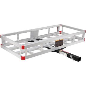 MaxxHaul 70108 49" x 22.5" Hitch Cargo Carrier - Trailer Hitch Mount Aluminum Cargo Carrier With High Side Rails For RV's, Trucks, SUV's, Vans, Cars With 2" Hitch Receiver - 500-lb Load Capacity, Grey in Saudi Arabia