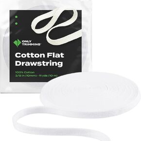 100% Cotton Flat Drawstring Cord, 3/8 Inch x 11 Yards, Black in Kuwait